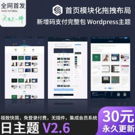 【源码亲测可演示】wordpress主题Rizhuti日主题V6.2最新版完美支付适合虚拟资源主题